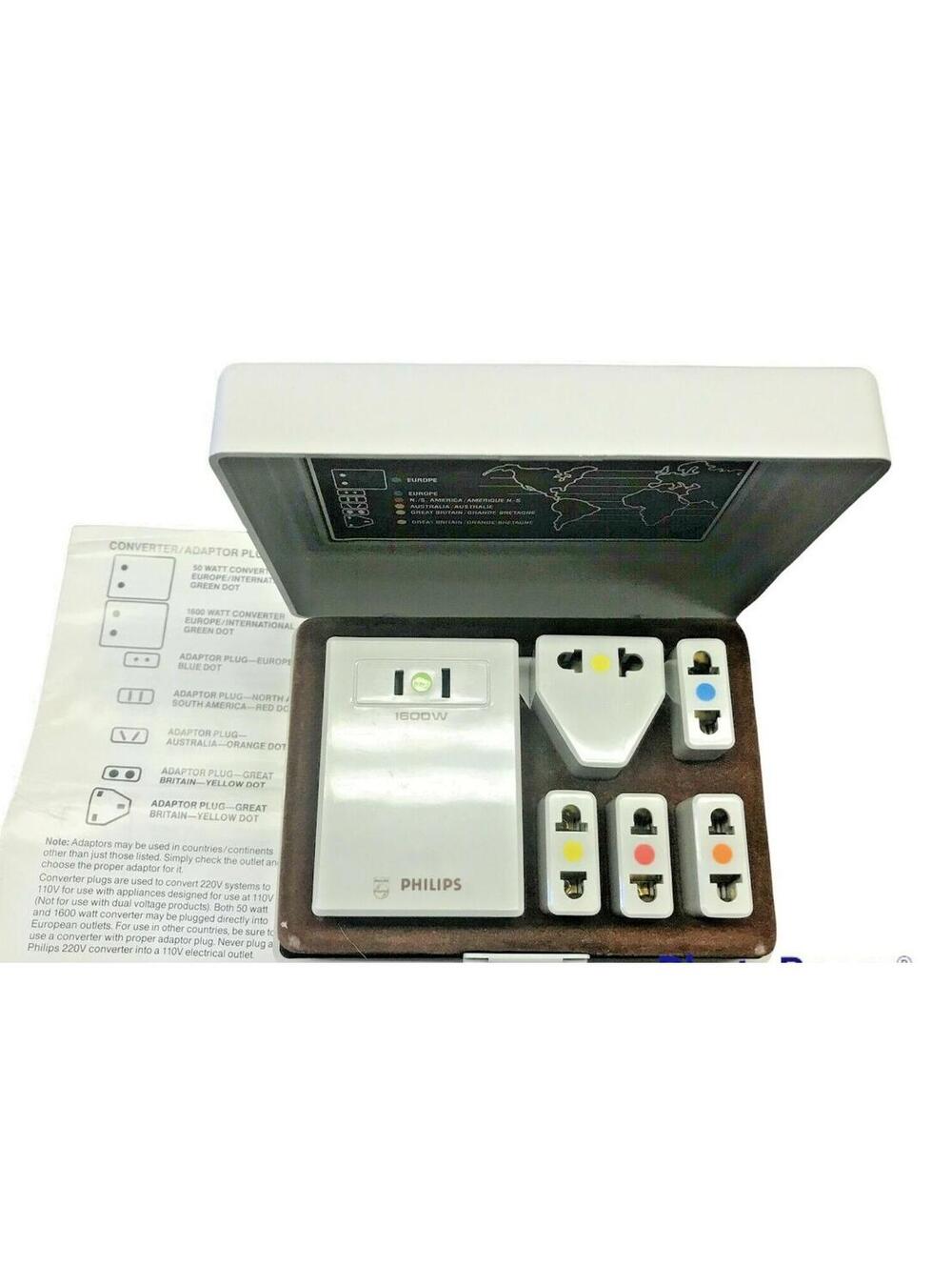 Vintage TK1C Philips Travel Care Convertor World Charger Made In Hong Kong